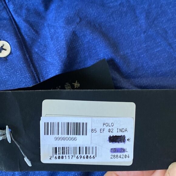 Pellizzari Polo‎ Men’s Shirt Blue XXL Nwt - Picture 6 of 7